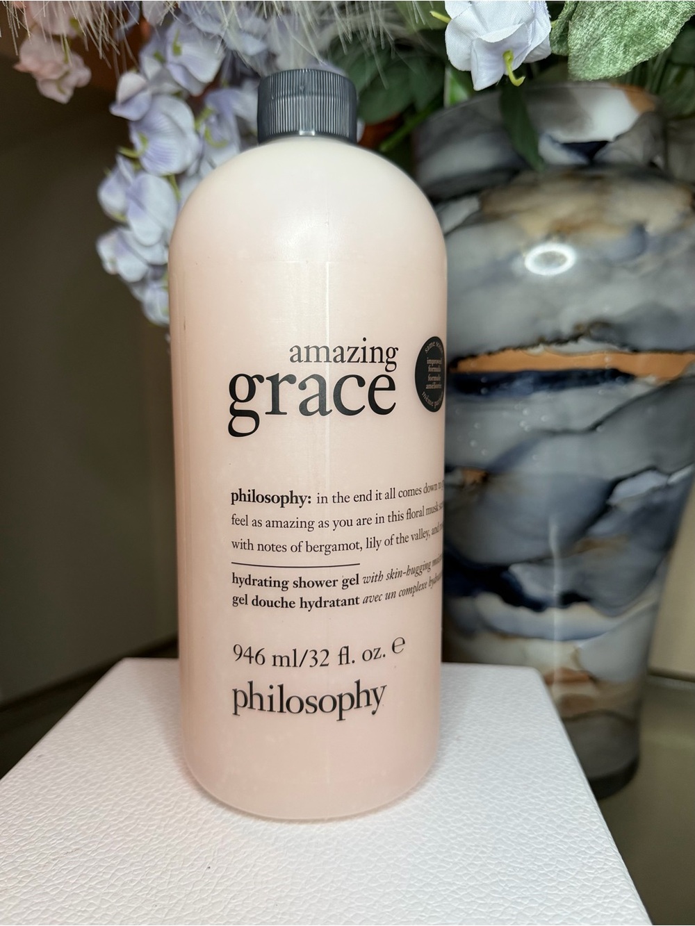 Philosophy Amazing Grace Hydrating Shower Gel — Pale Pink with Gray Cap